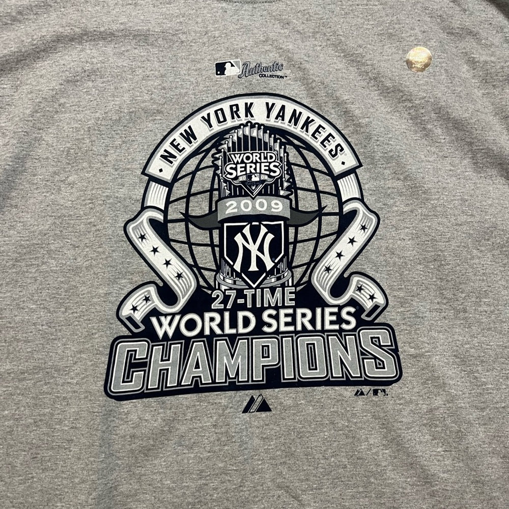 Majestic Gray New York Yankees World Series Champions T Shirt
