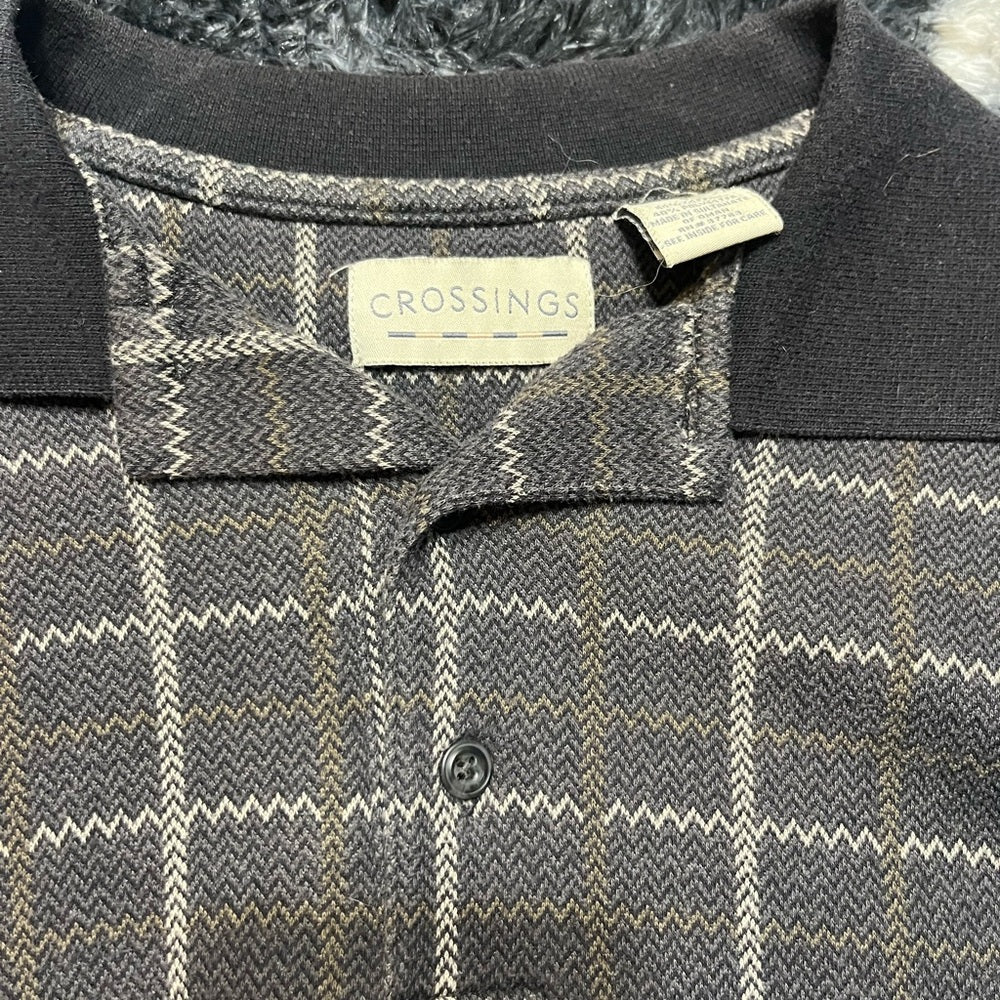 Crossings Black and Gray Checkered Sweater