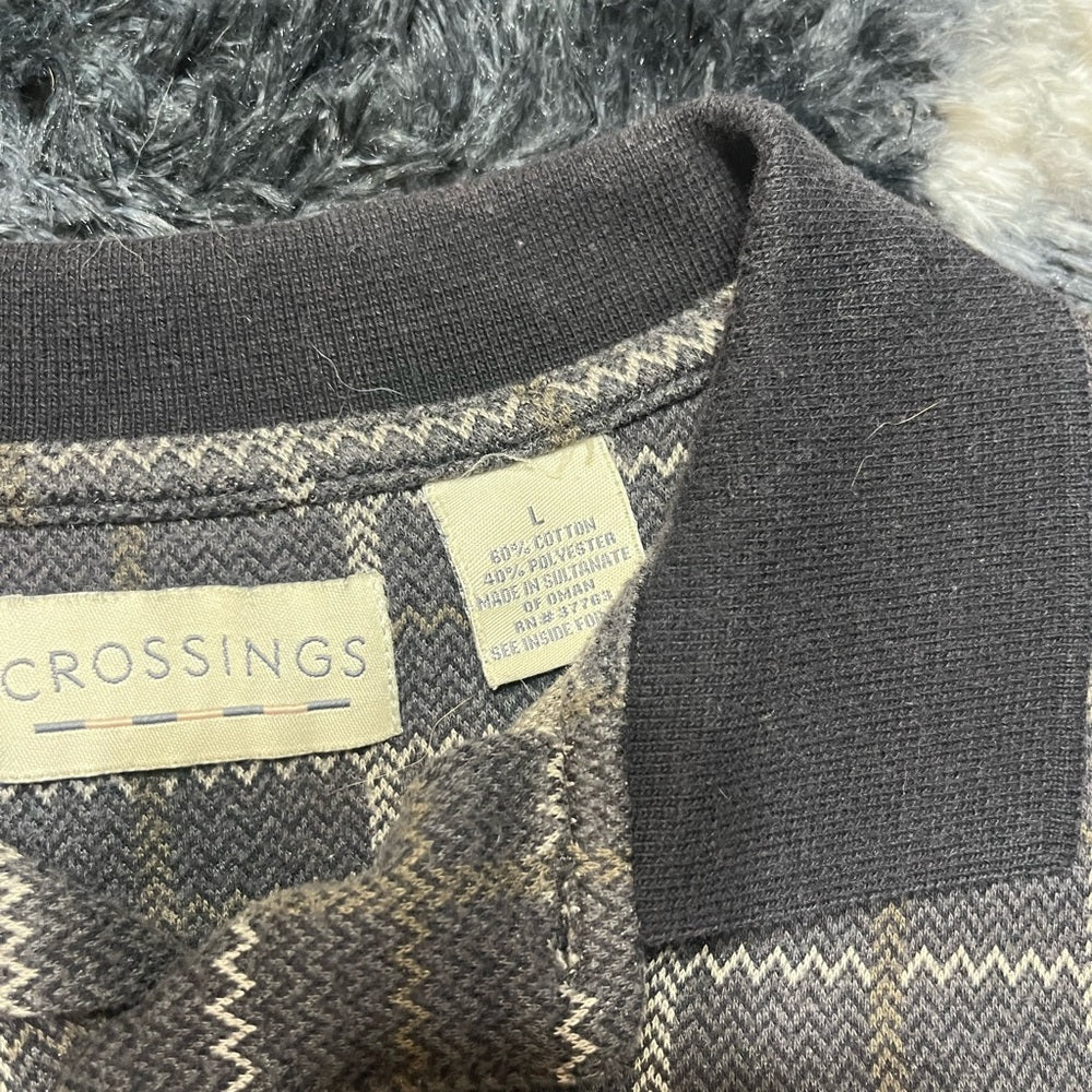 Crossings Black and Gray Checkered Sweater
