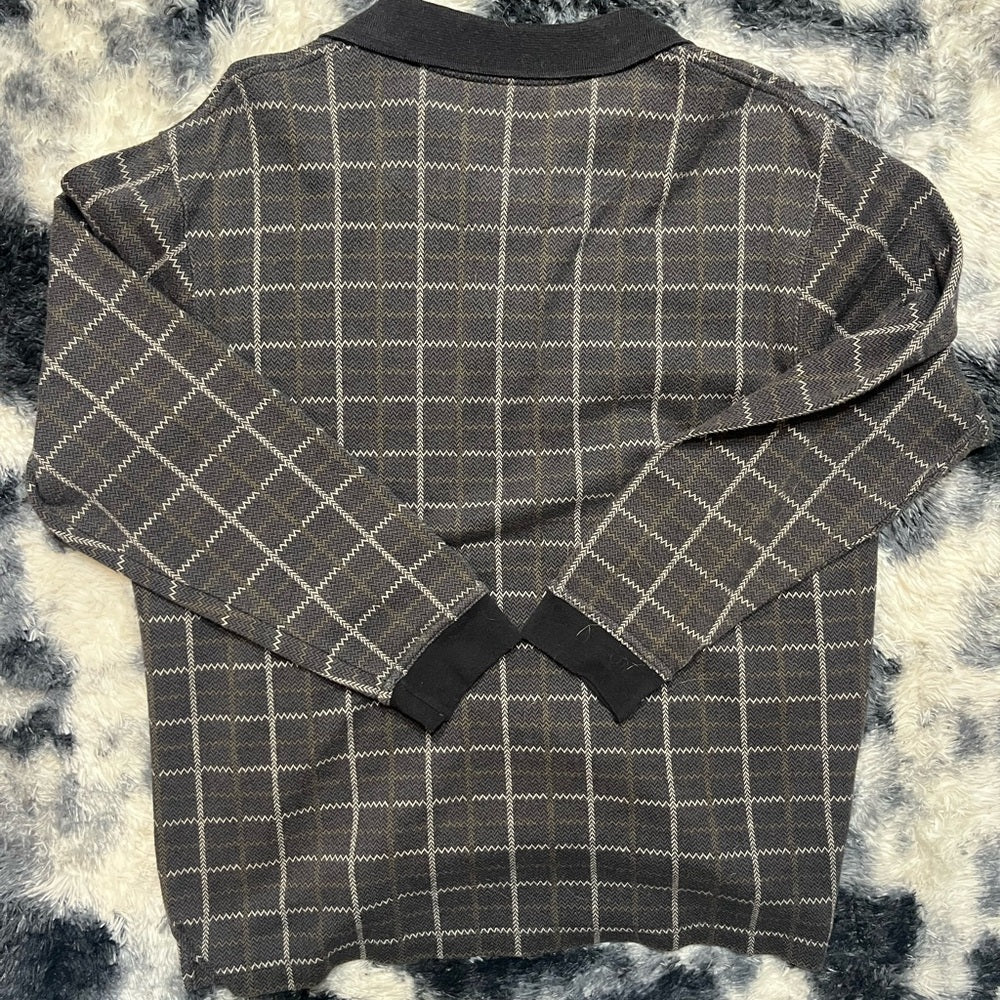 Crossings Black and Gray Checkered Sweater