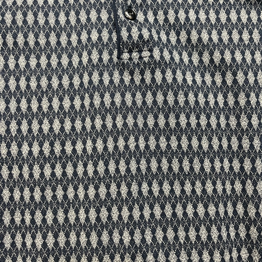 Men's Geometric Navy Polo Shirt