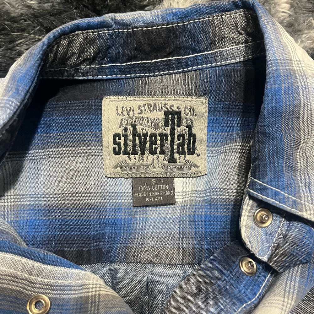 Levi's Blue and Gray Plaid Sliver Tab Shirt