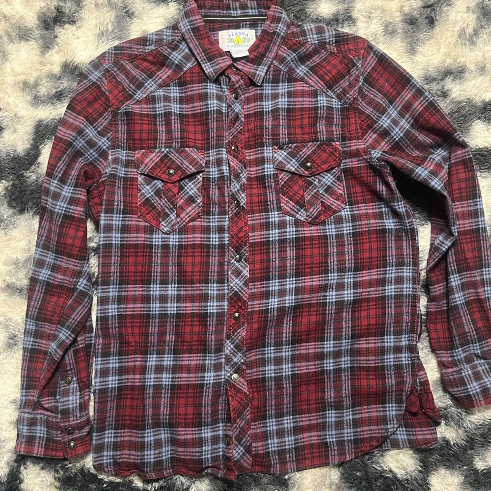 Classic Red and Blue Plaid Men's Shirt