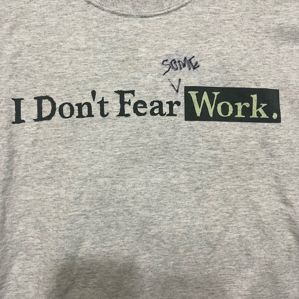 Light Gray Cotton “I don’t fear work” T-Shirt