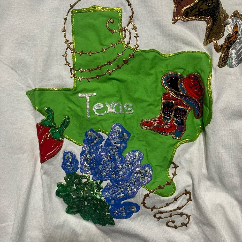 Custom Texas Graphic White T-Shirt