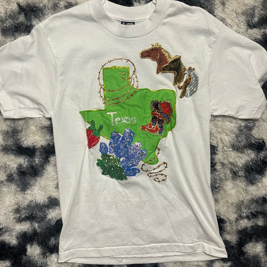 Custom Texas Graphic White T-Shirt