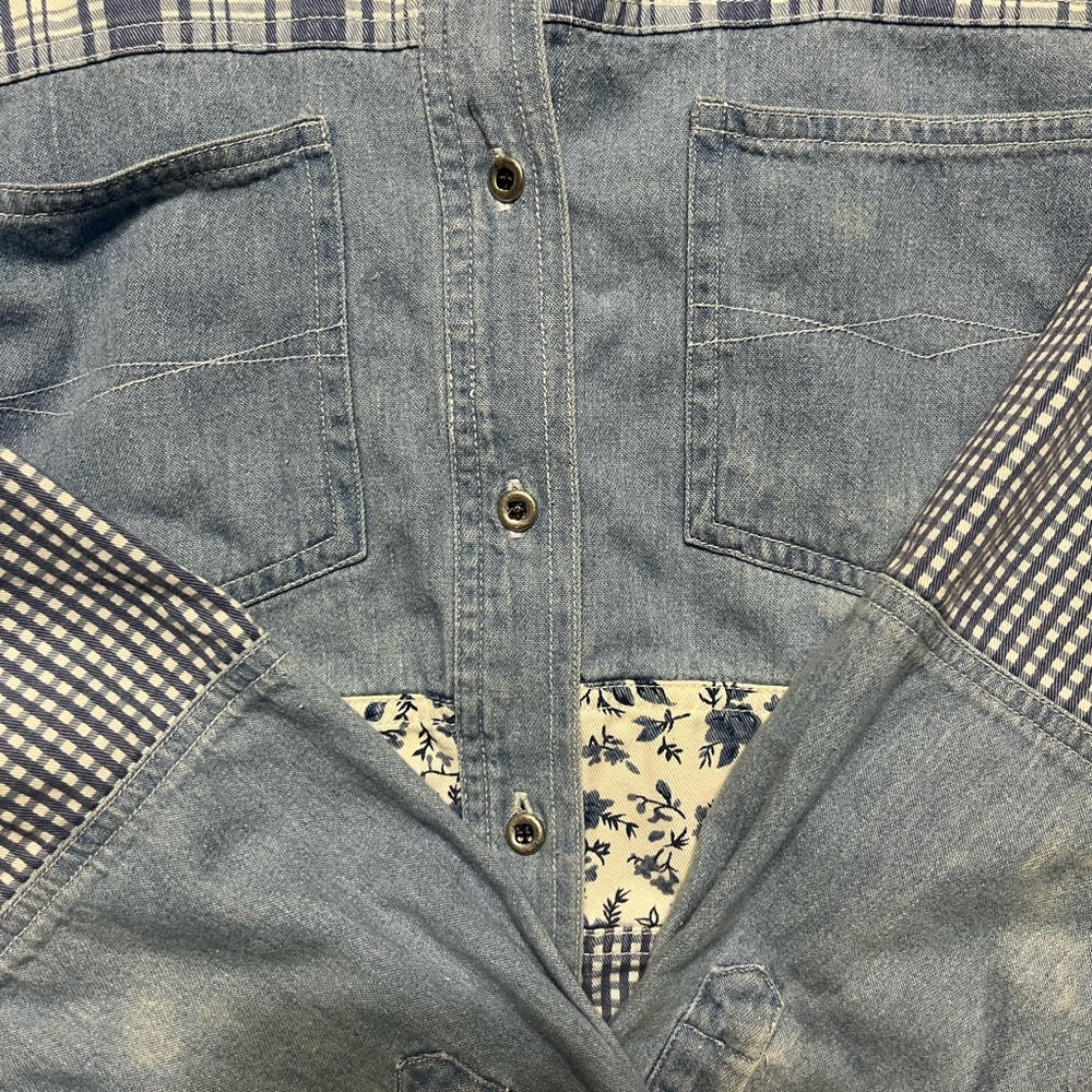 Christina’s Denim and Plaid Patchwork Shirt