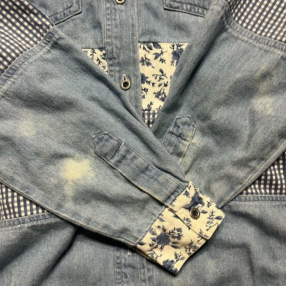 Christina’s Denim and Plaid Patchwork Shirt