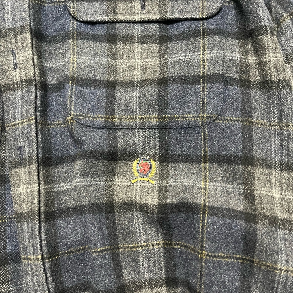 Tommy Hilfiger Gray and Blue Flannel Shirt