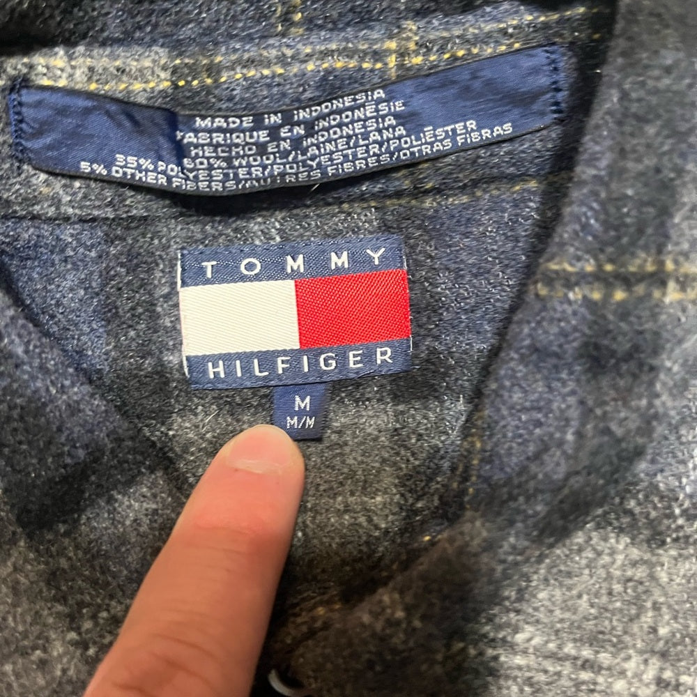 Tommy Hilfiger Gray and Blue Flannel Shirt