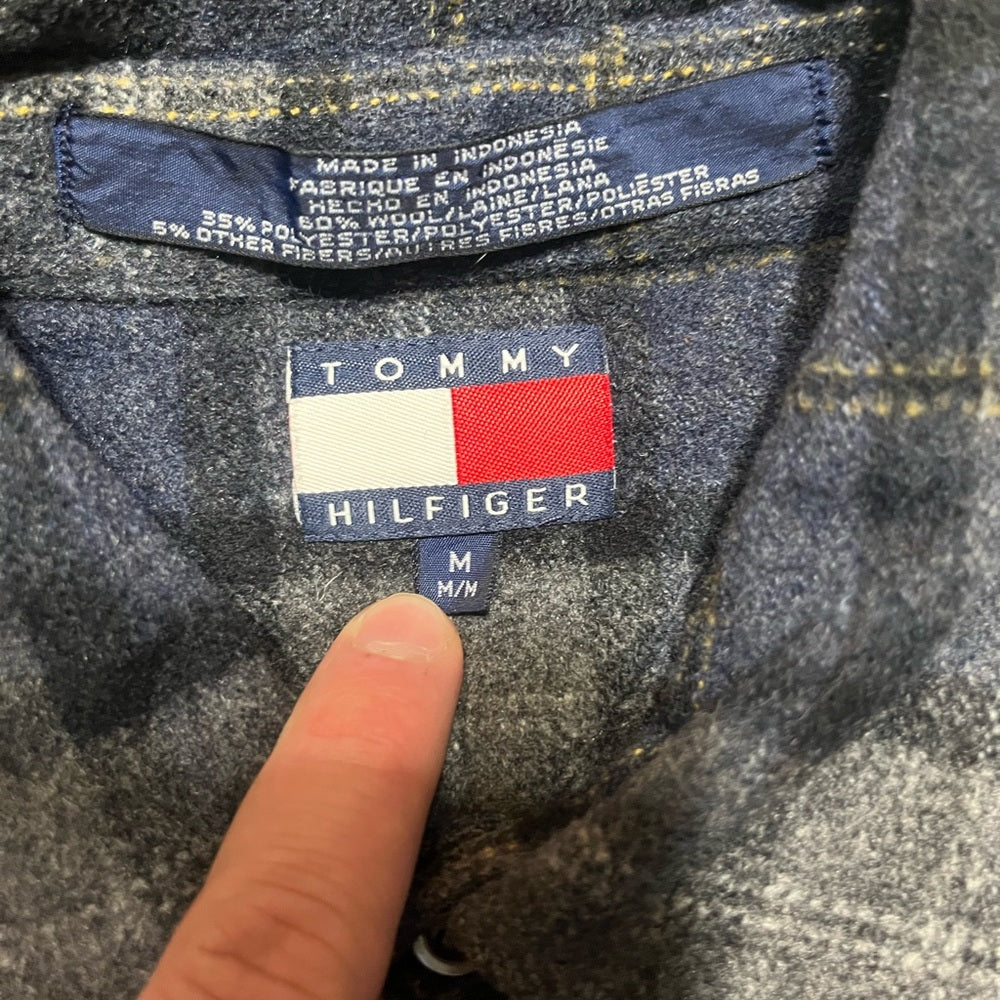 Tommy Hilfiger Gray and Blue Flannel Shirt