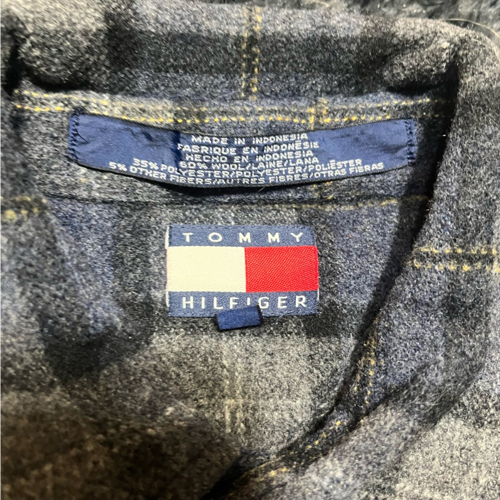 Tommy Hilfiger Gray and Blue Flannel Shirt