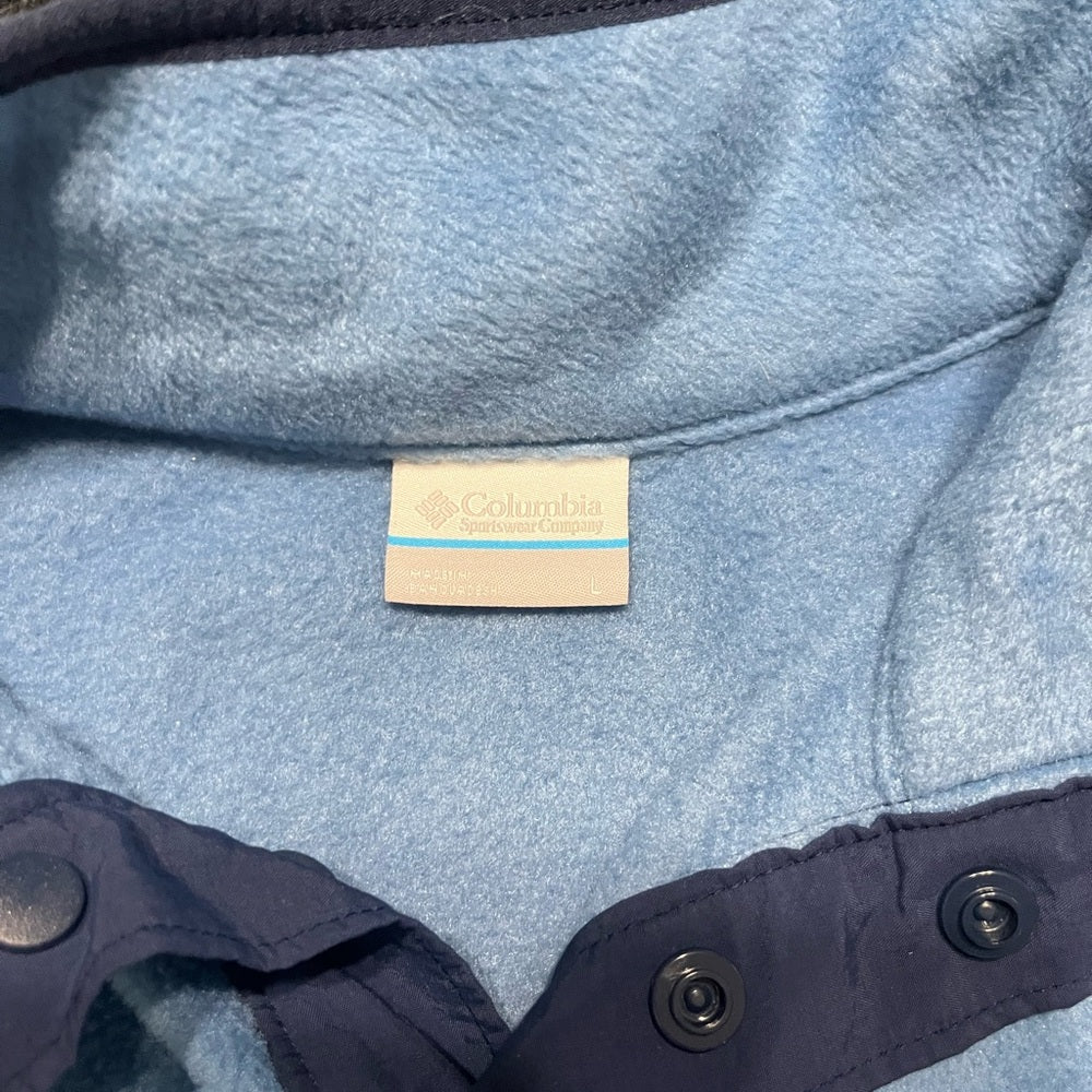 Columbia Light Blue and Navy Fleece Jacket