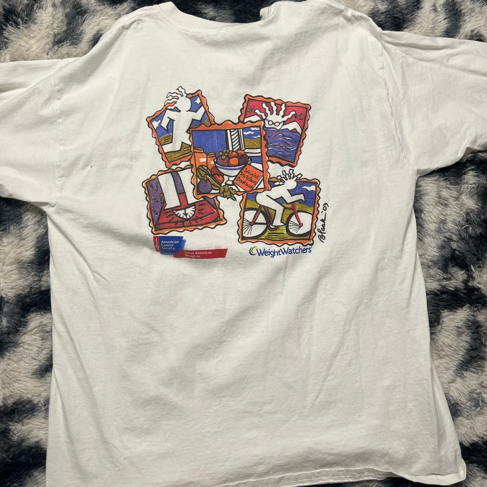 Vintage White Weight Watchers graphic tee