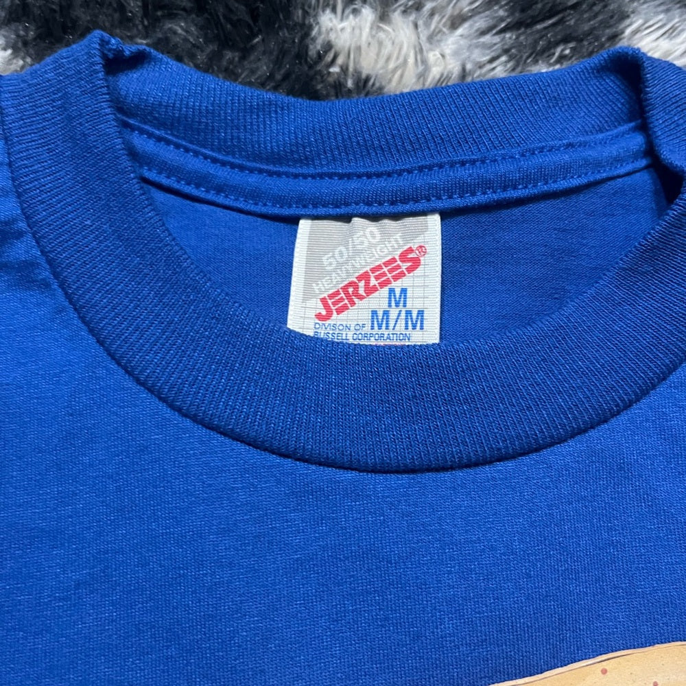 Vintage Jerzees Blue Tee with Angel Graphic