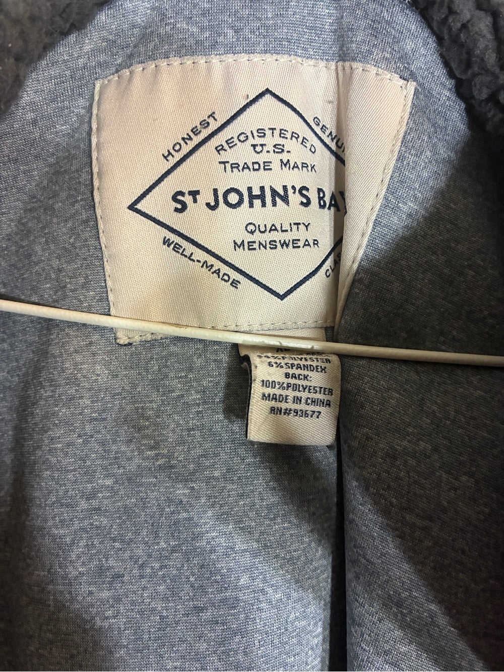 St. John's Bay Dark Gray Sherpa Fleece Vest