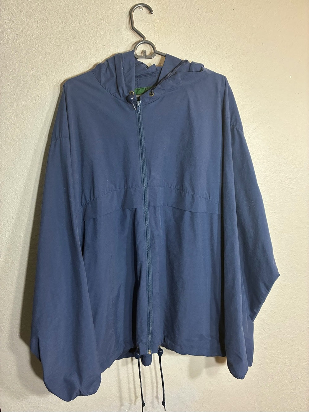Men's Hooded Navy Windbreaker Jacket
