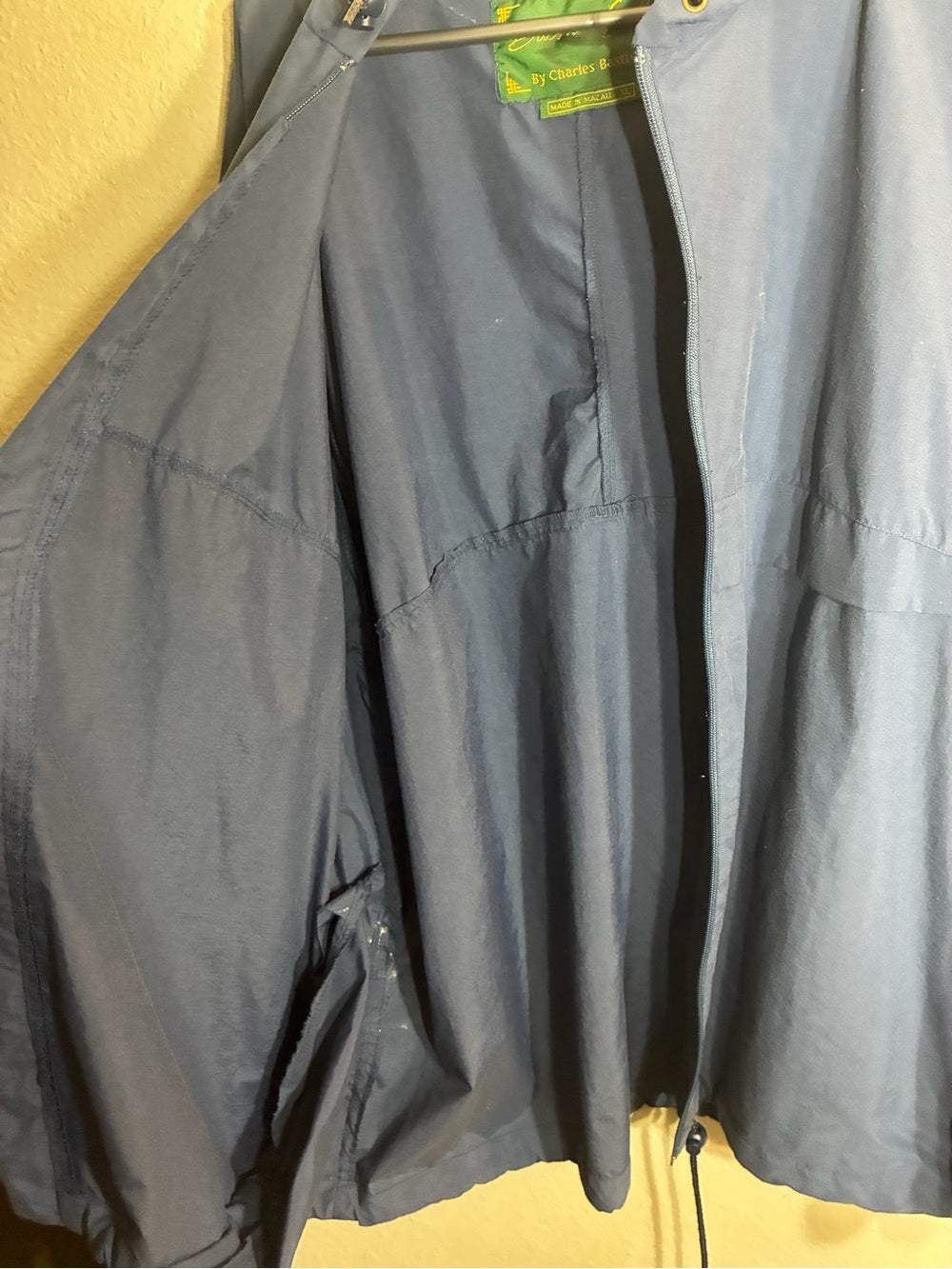 Men's Hooded Navy Windbreaker Jacket