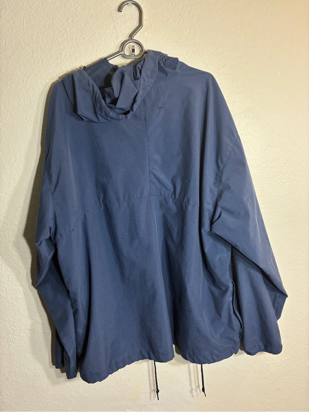 Men's Hooded Navy Windbreaker Jacket