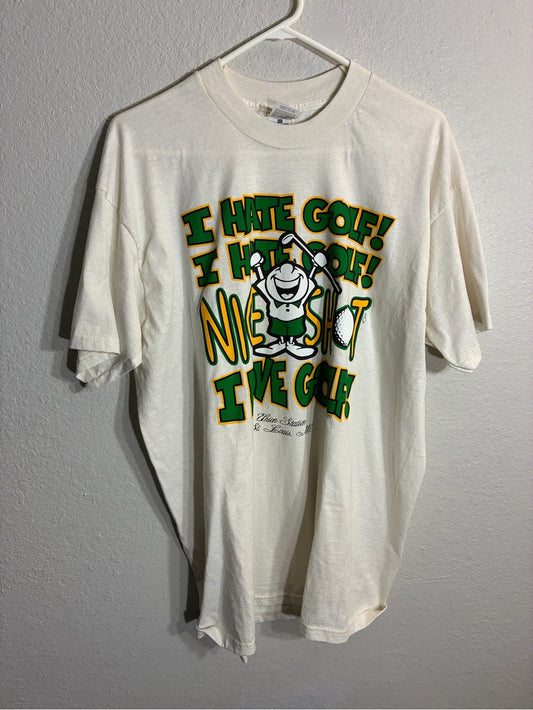 Vintage funny Golf Cartoon Tee - White