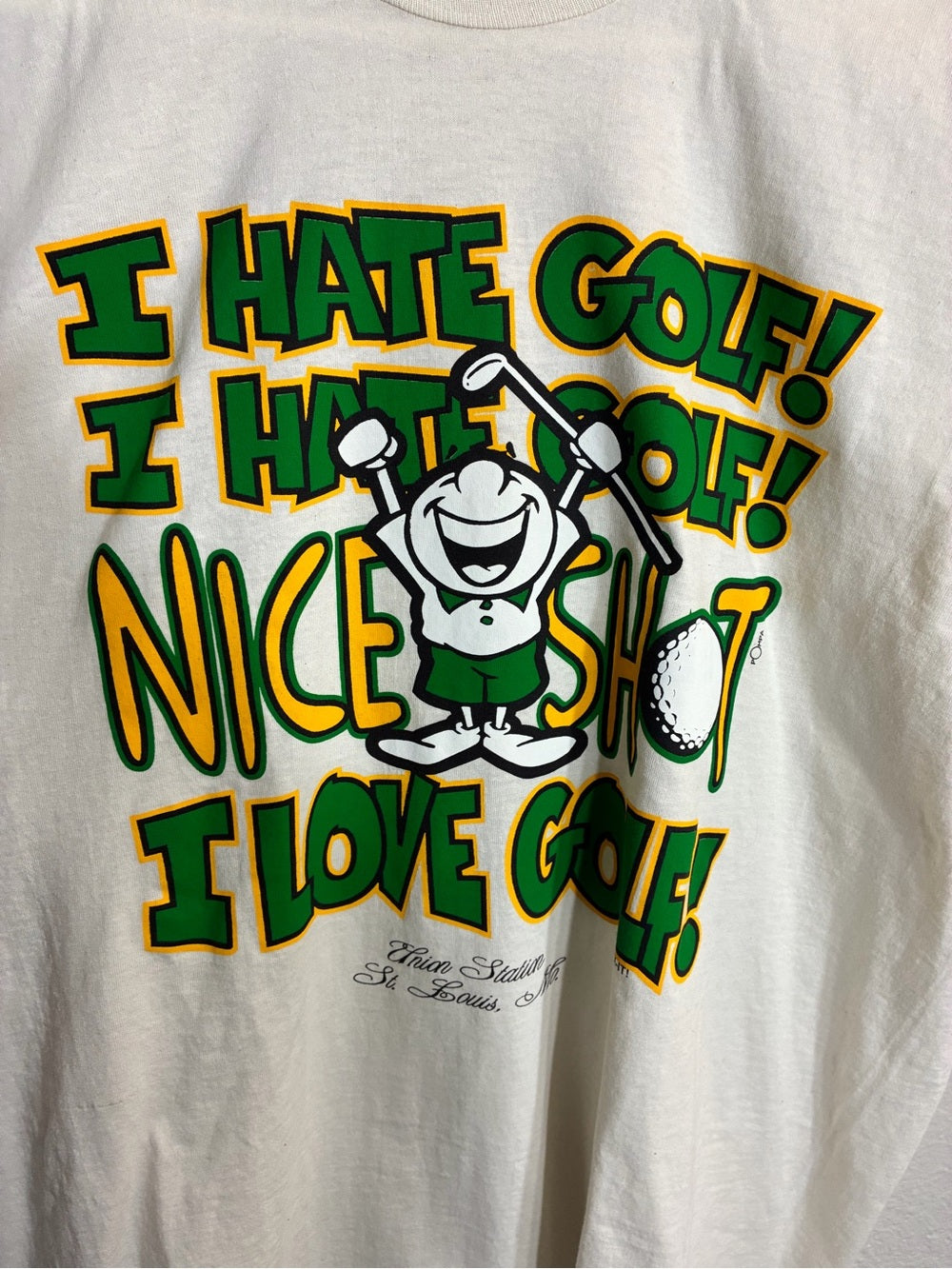 Vintage funny Golf Cartoon Tee - White
