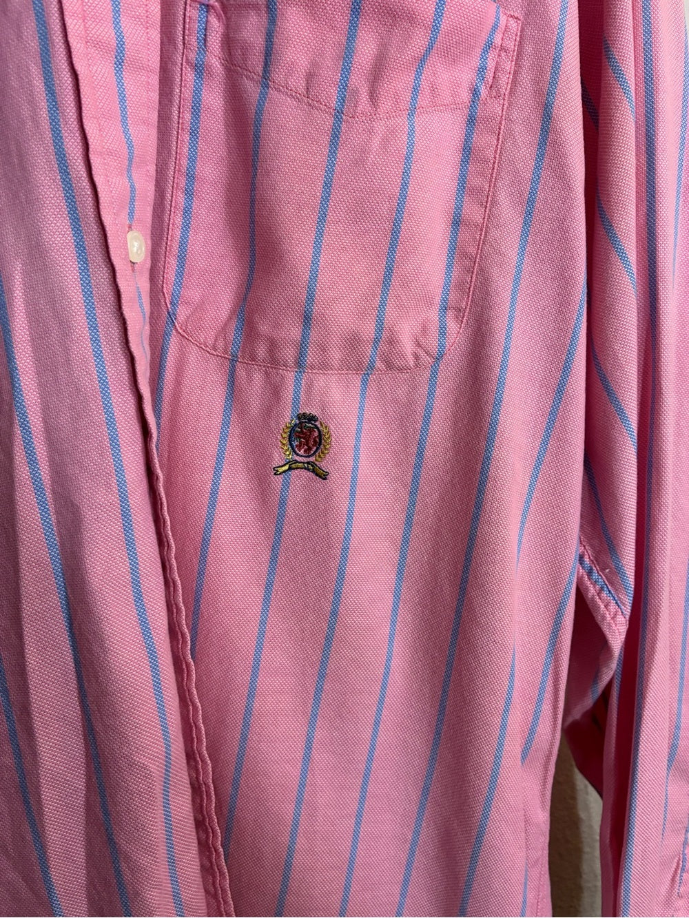Tommy Hilfiger Pink Striped Button-Down Shirt