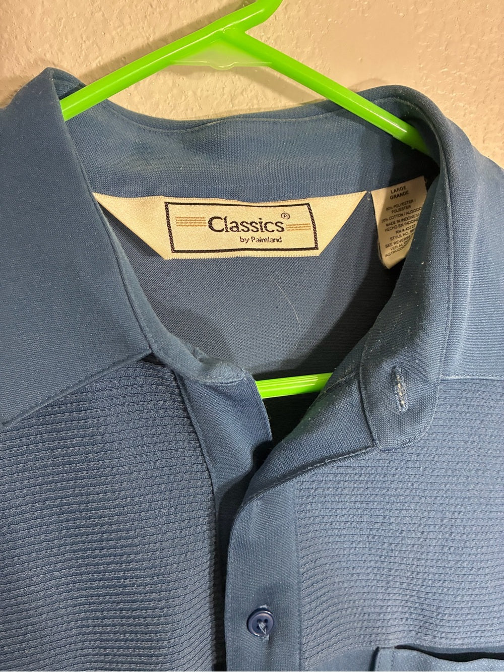 Classic by Palmland Vintage Men's Blue Short Sleeve Knit Polo