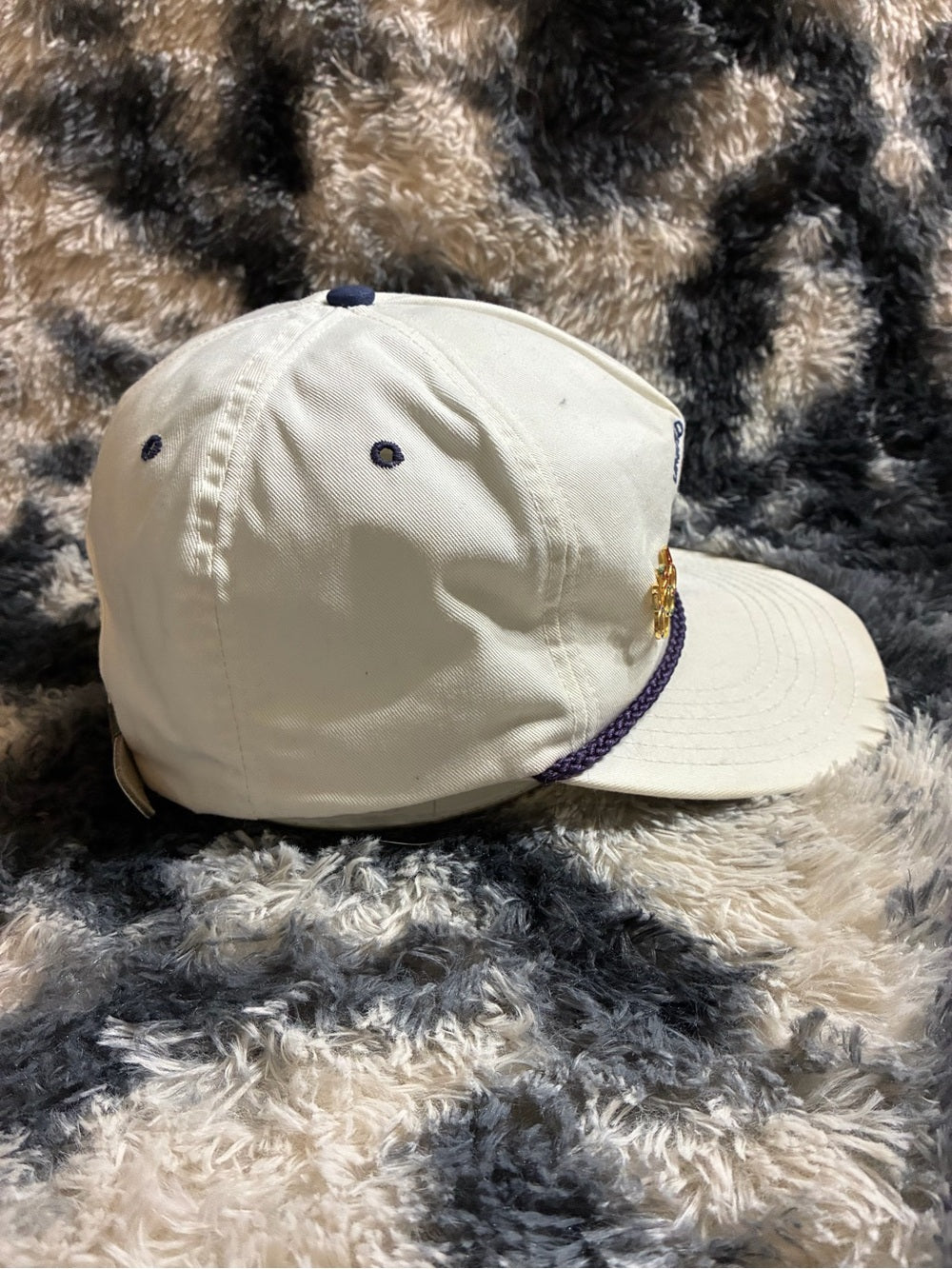 Vintage United States Olympic Training Center White Leather Strap Hat