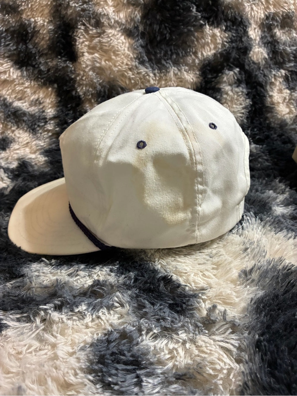 Vintage United States Olympic Training Center White Leather Strap Hat