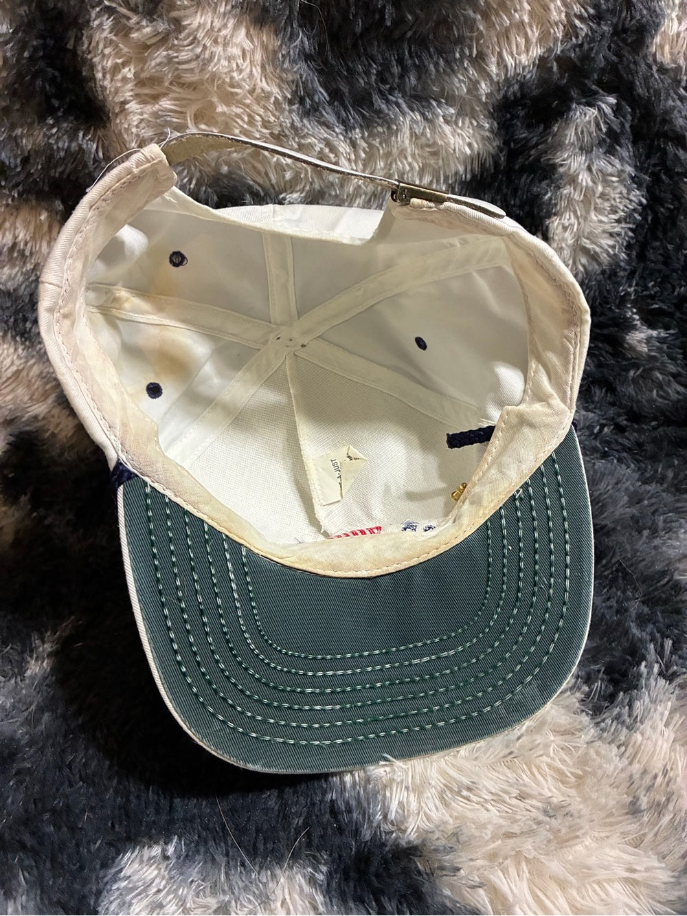 Vintage United States Olympic Training Center White Leather Strap Hat