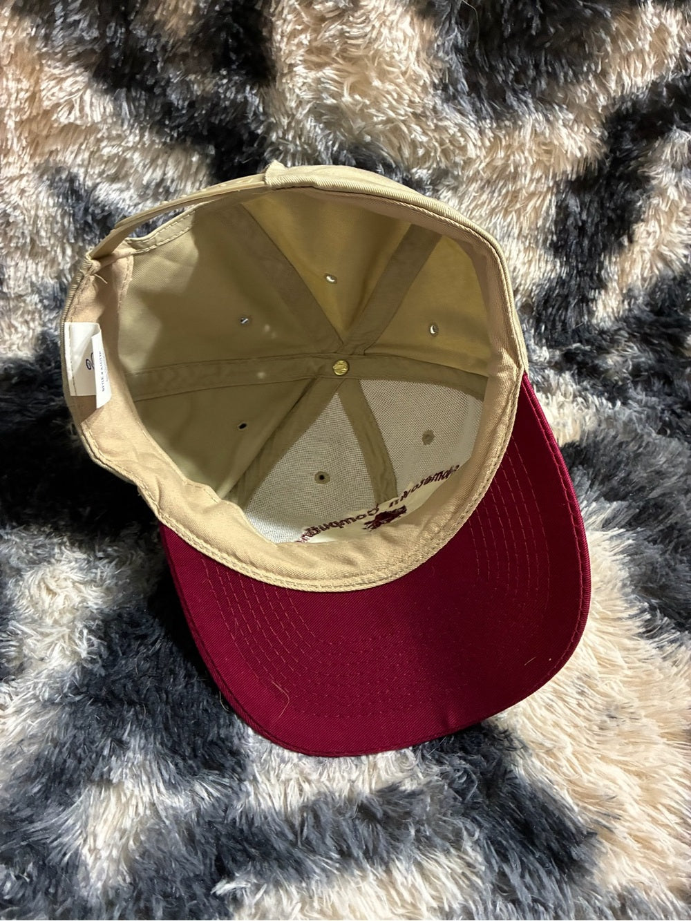 Vintage Random Company’s SnapBack - Khaki and Maroon