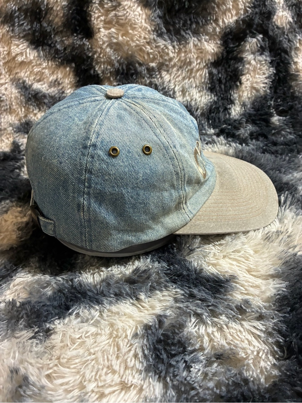 Coronado California Denim Baseball Cap in Light Blue and Tan Brim