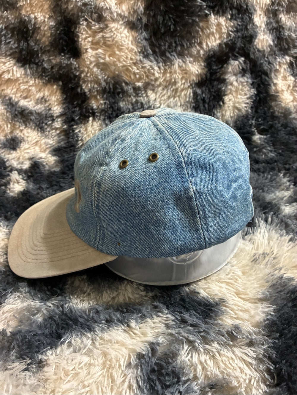 Coronado California Denim Baseball Cap in Light Blue and Tan Brim