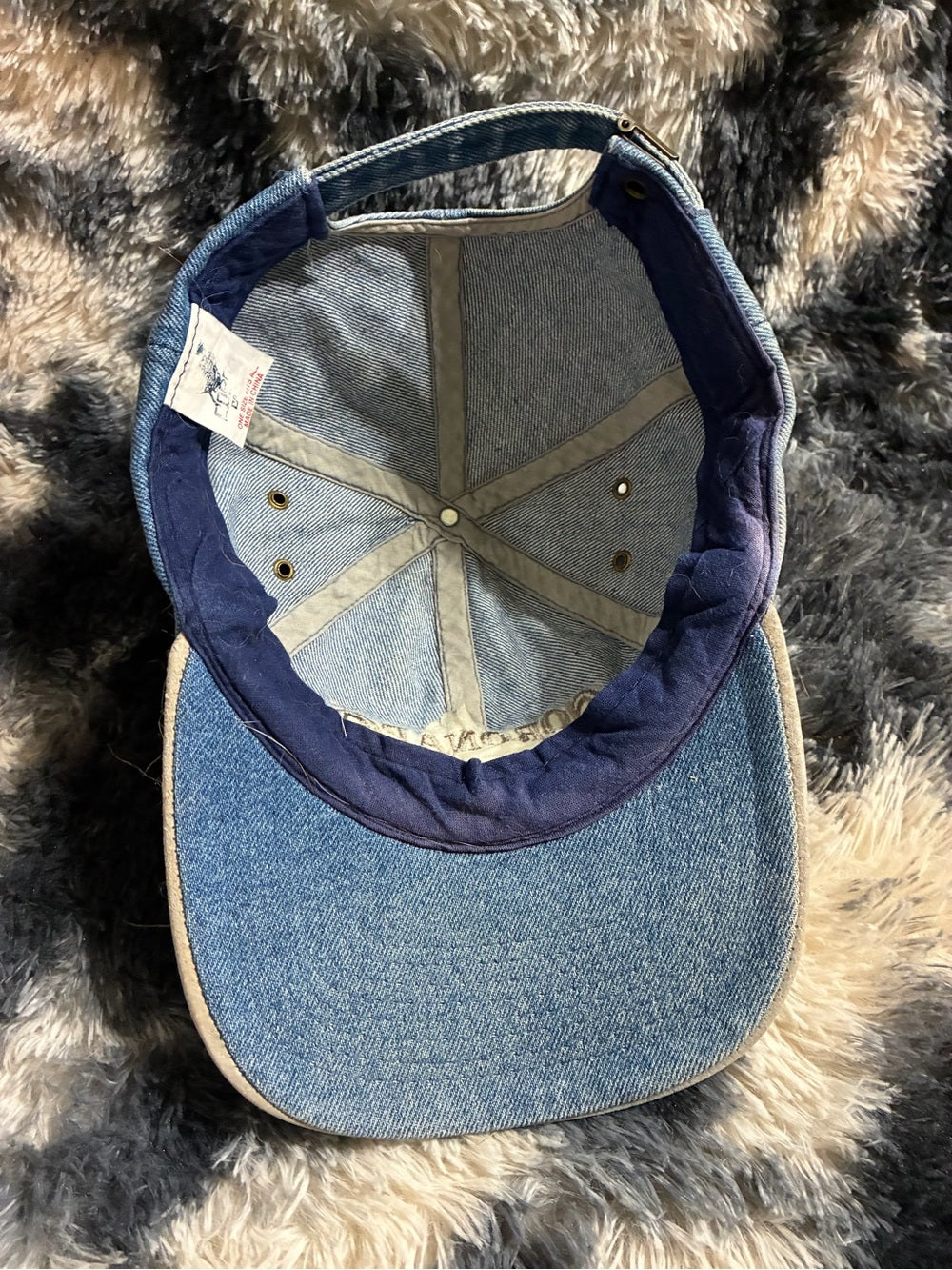 Coronado California Denim Baseball Cap in Light Blue and Tan Brim