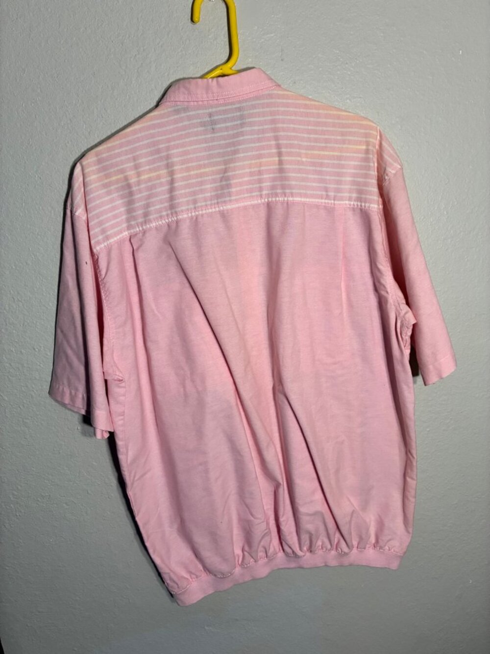 Vintage Members Only Shirt Mens XL XT Pink Half Button Up Popover