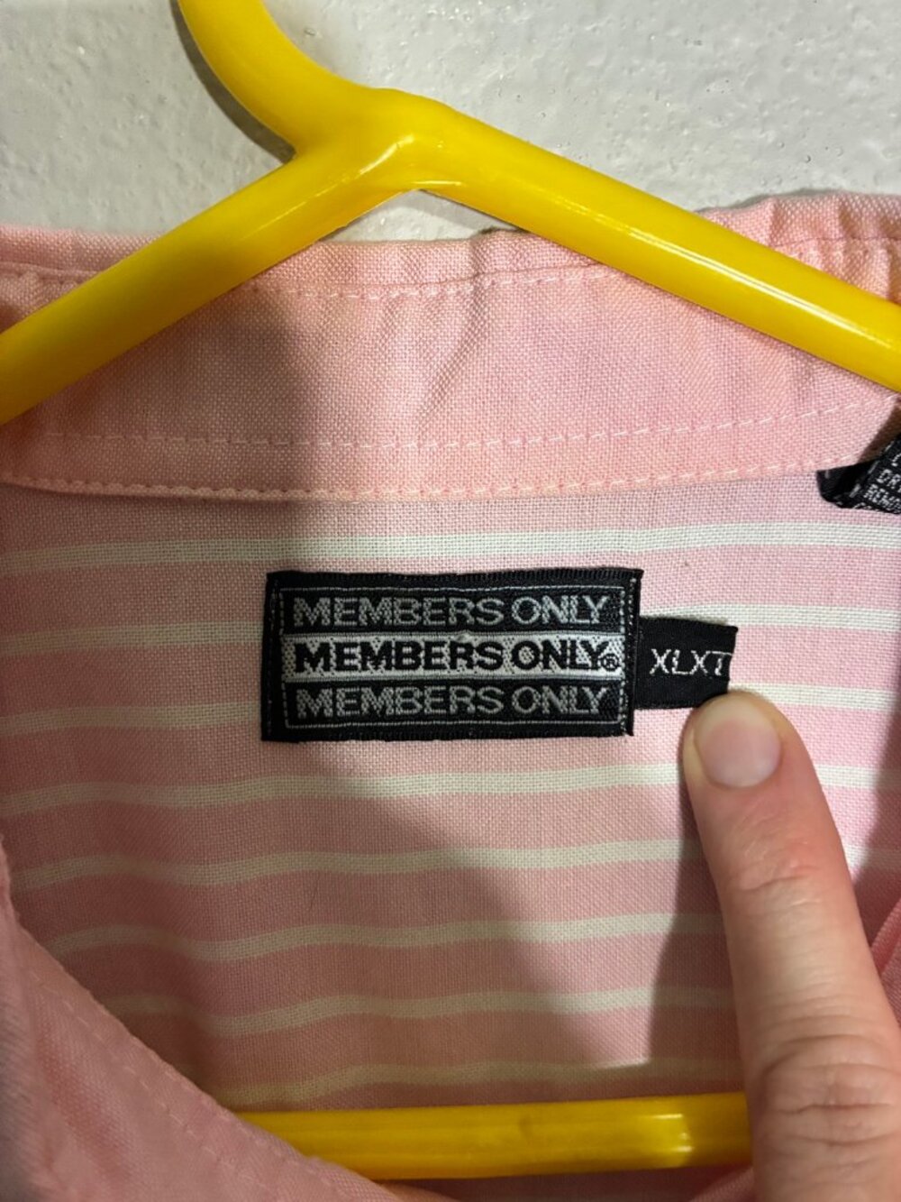Vintage Members Only Shirt Mens XL XT Pink Half Button Up Popover