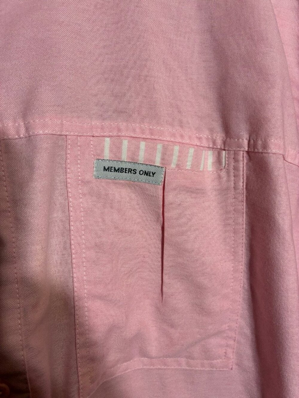 Vintage Members Only Shirt Mens XL XT Pink Half Button Up Popover
