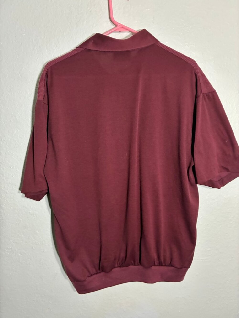 Vintage Classics by Palmland Golf Polo Shirt Mens Large Maroon Ribbed