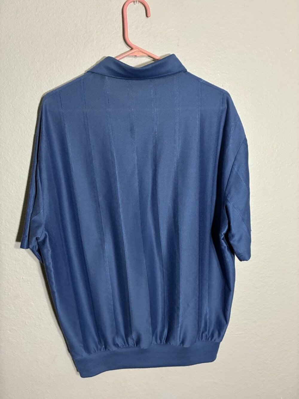 Vintage LD Sport Golf Polo Shirt Mens Large Blue Striped Performance