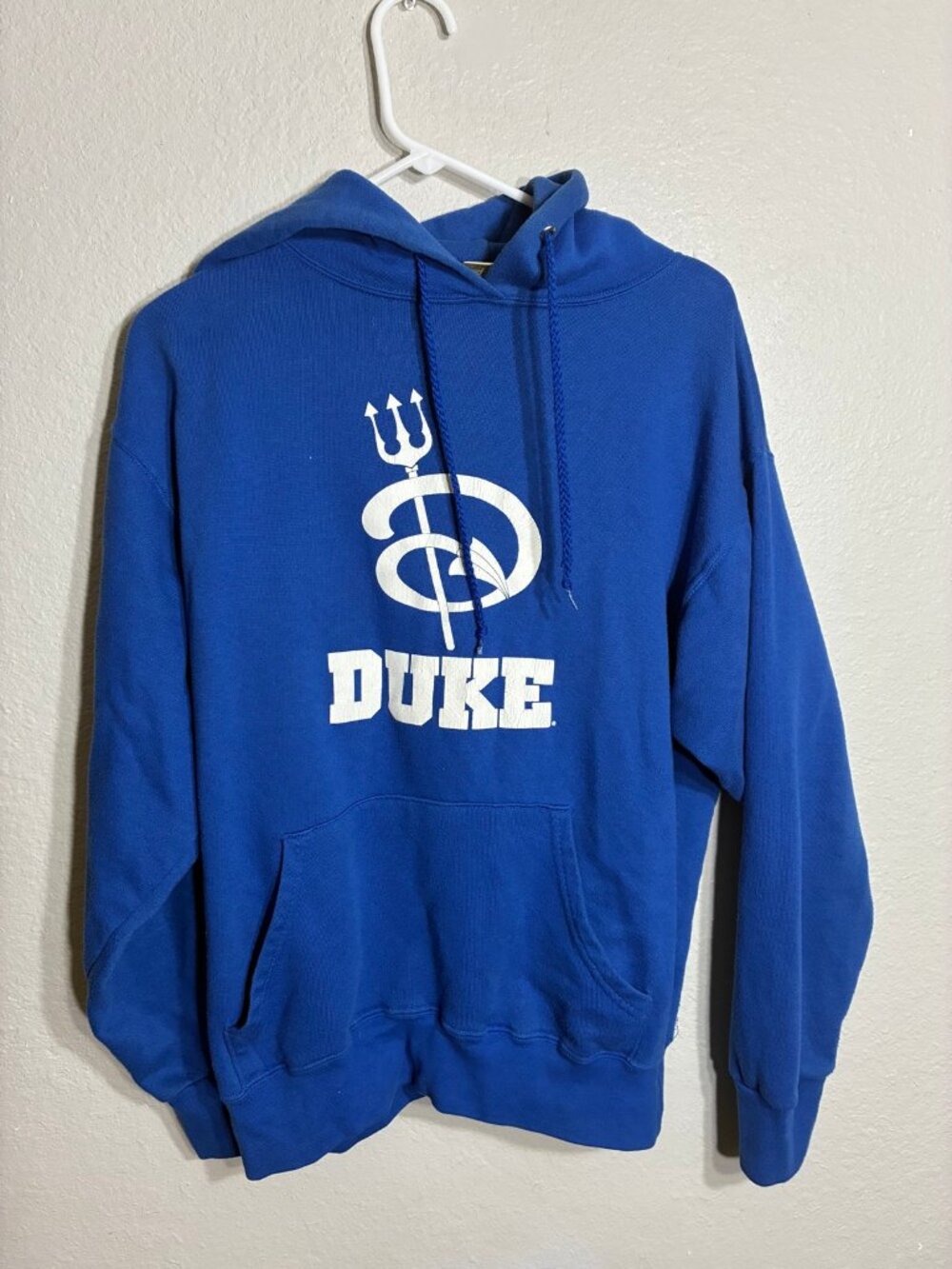 Vintage Duke Blue Devils Hoodie Mens M Royal Blue Trident USA Made