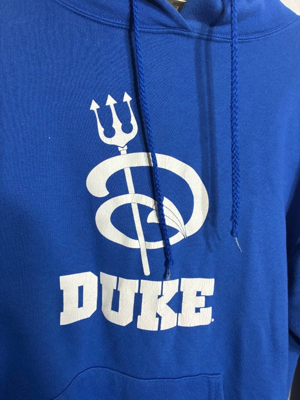 Vintage Duke Blue Devils Hoodie Mens M Royal Blue Trident USA Made