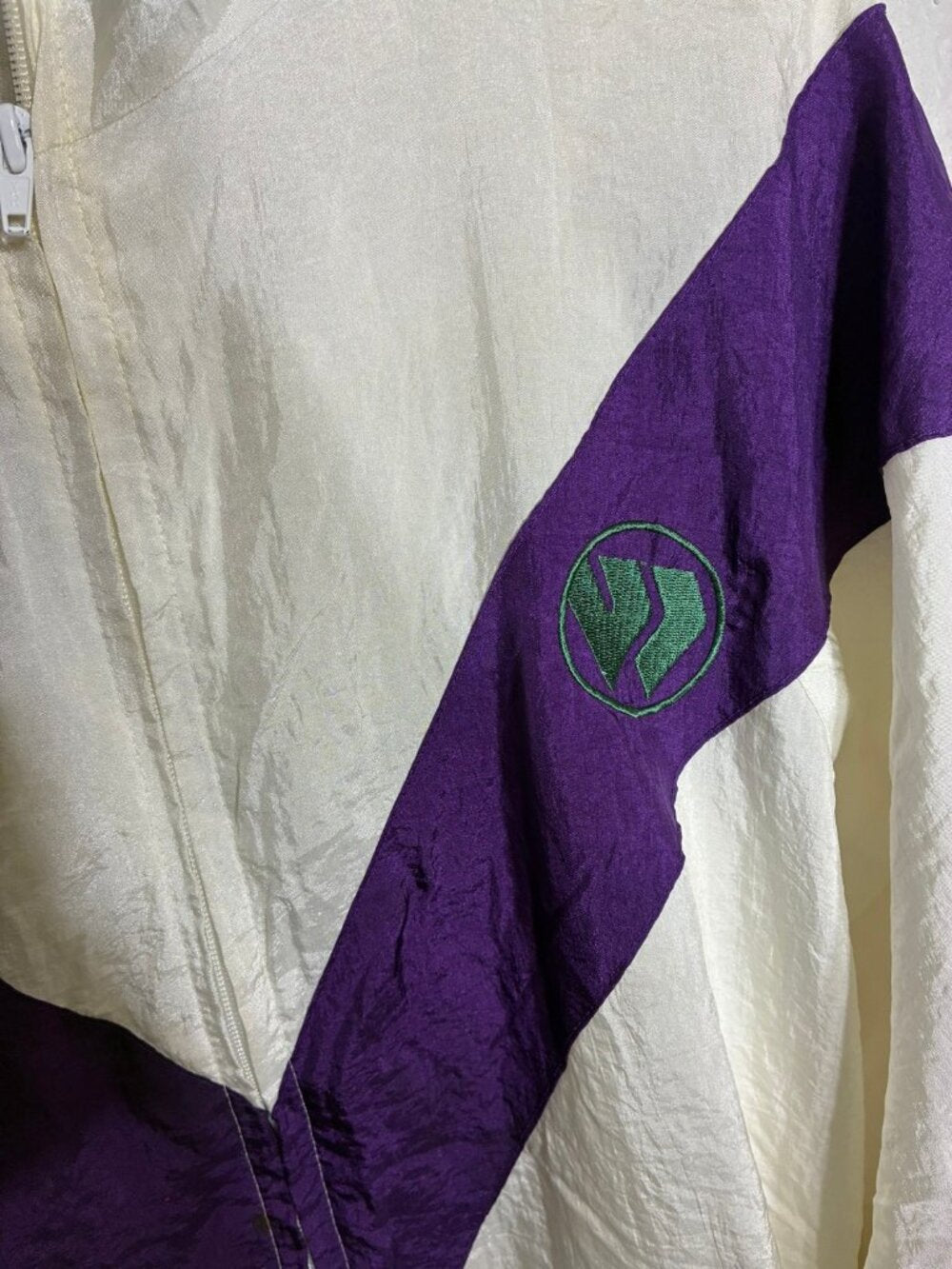 Wimbledon Vintage Tracksuit 2 Piece Set Mens XL White Purple Green 90s Tennis