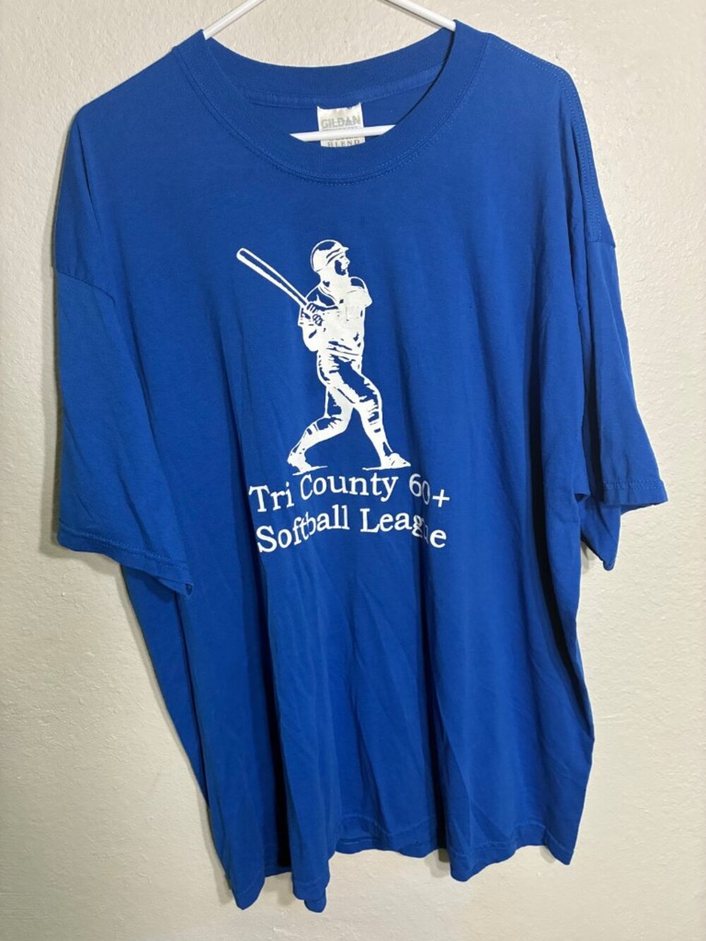 Gildan Vintage Tri County Softball League Graphic T-Shirt Blue 2XL