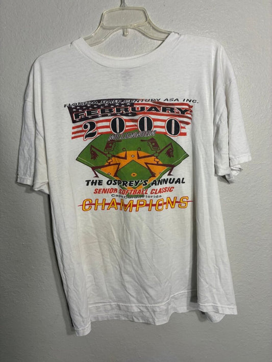 Fruit of the Loom Vintage 2000 Senior Softball Classic Champions Tee XL