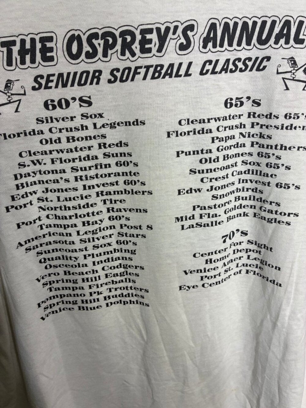 Fruit of the Loom Vintage 2000 Senior Softball Classic Champions Tee XL
