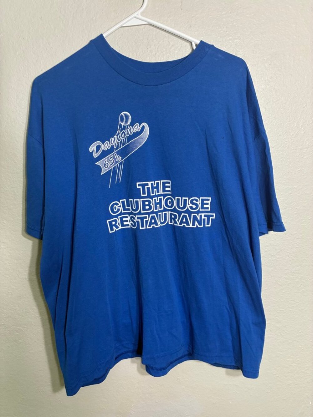 Hanes Vintage Daytona 65s Softball T-Shirt Blue Number 12 XL