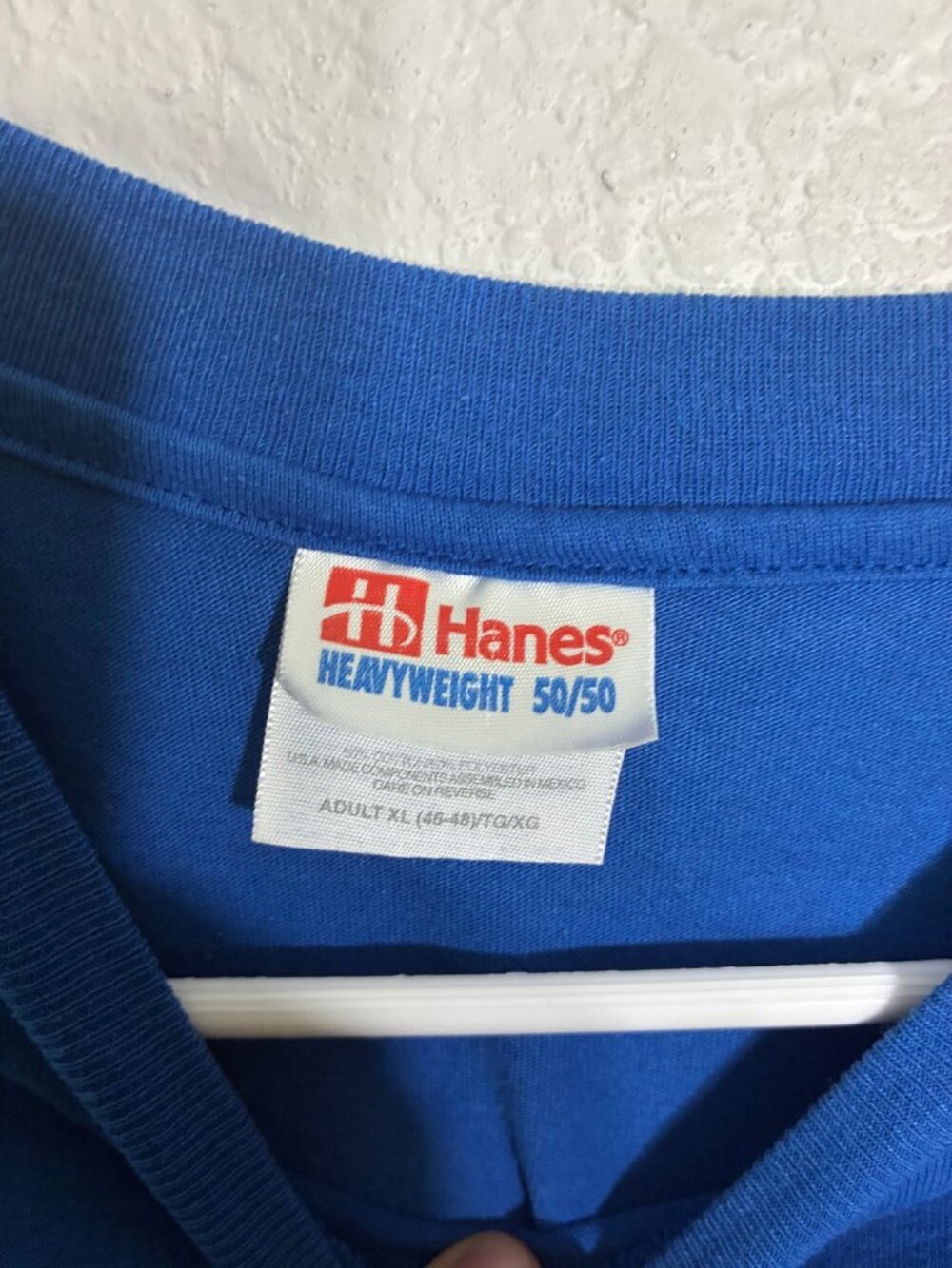 Hanes Vintage Daytona 65s Softball T-Shirt Blue Number 12 XL