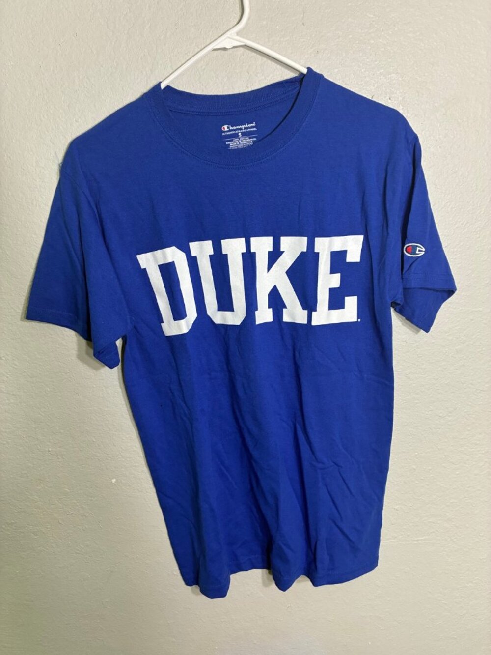 Champion NWT Duke Blue Devils Arched Lettering T-Shirt Blue Small