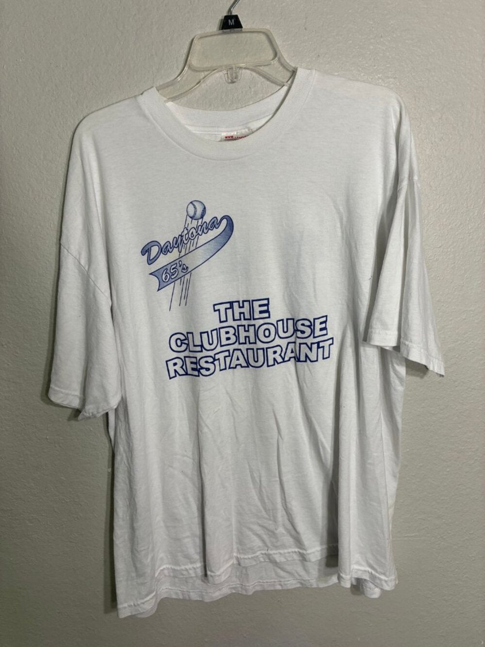 Hanes Vintage Daytona 65s Softball T-Shirt White Number 12 XL