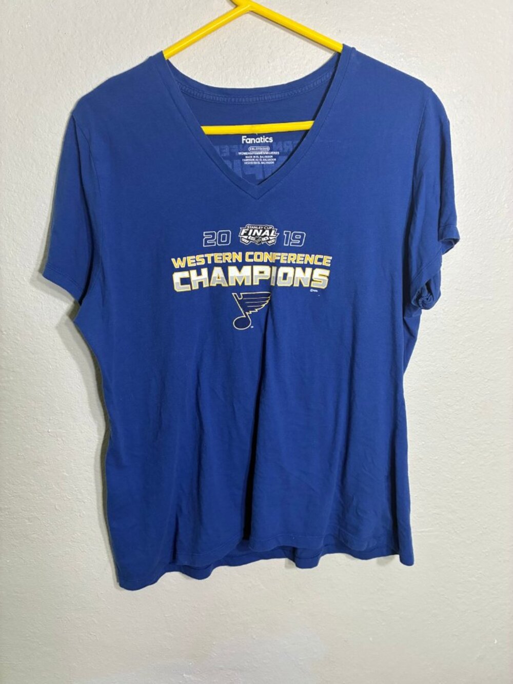 Fanatics St. Louis Blues 2019 Western Conference Champions V-Neck XXL